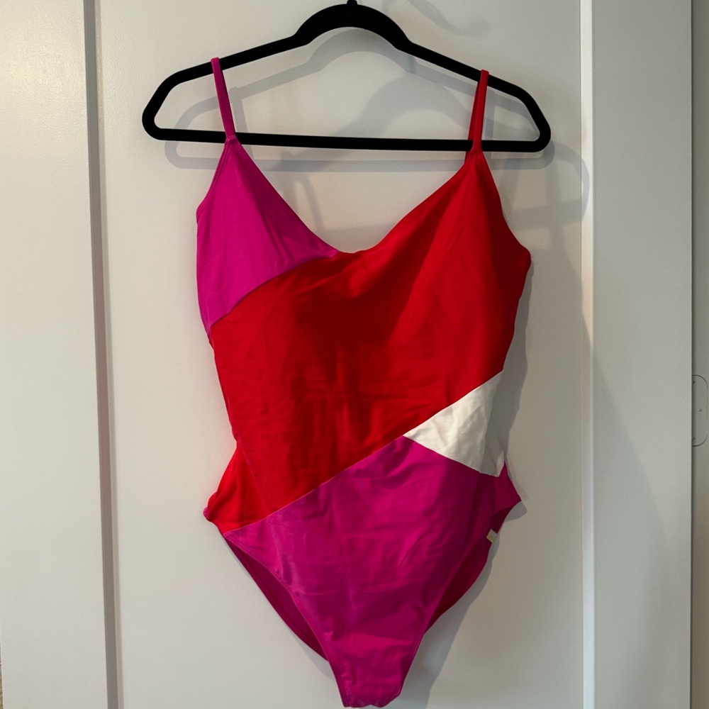 Summersalt Women's One Piece Marina Swimsuit - Red, Pink, and White